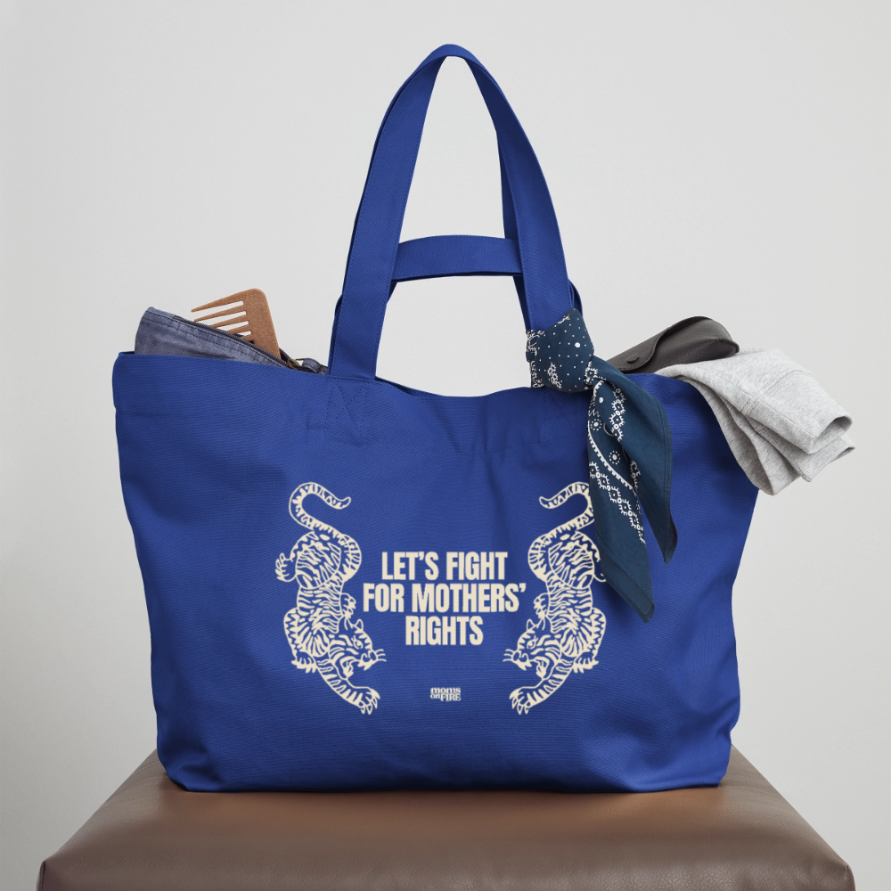 Recycled Shopping Bag „Let’s Fight for Mothers Rights“ - Dunkelblau