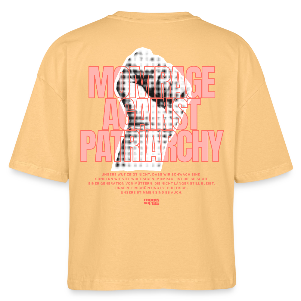 Organic Boxy T-Shirt „Momrage against Patriarchy“ - Mispel