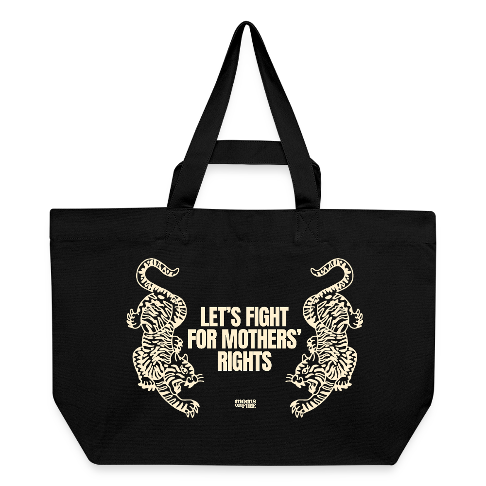 Recycled Shopping Bag „Let’s Fight for Mothers Rights“ - Schwarz