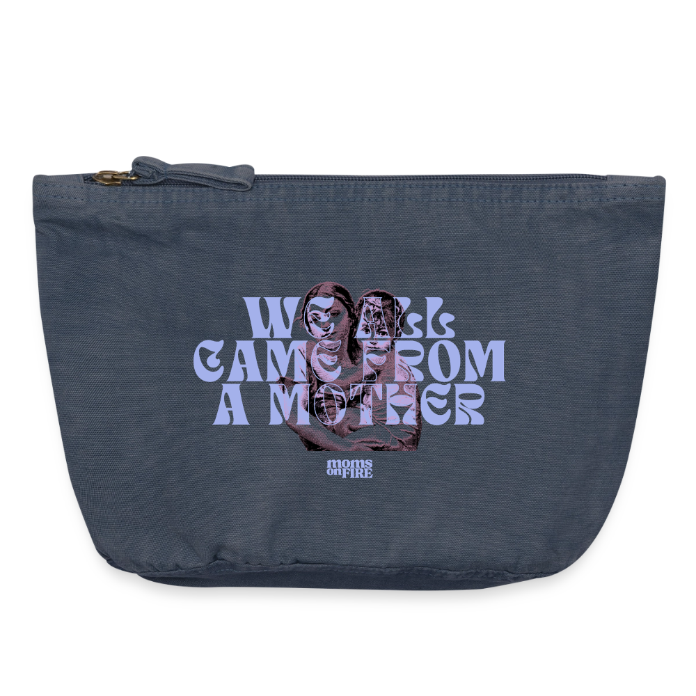 Reißverschluss-Täschchen „we all came from a mother“ - Vintage Denim