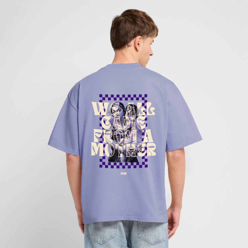 Oversized T-Shirt „we all came from a mother“ - Violett