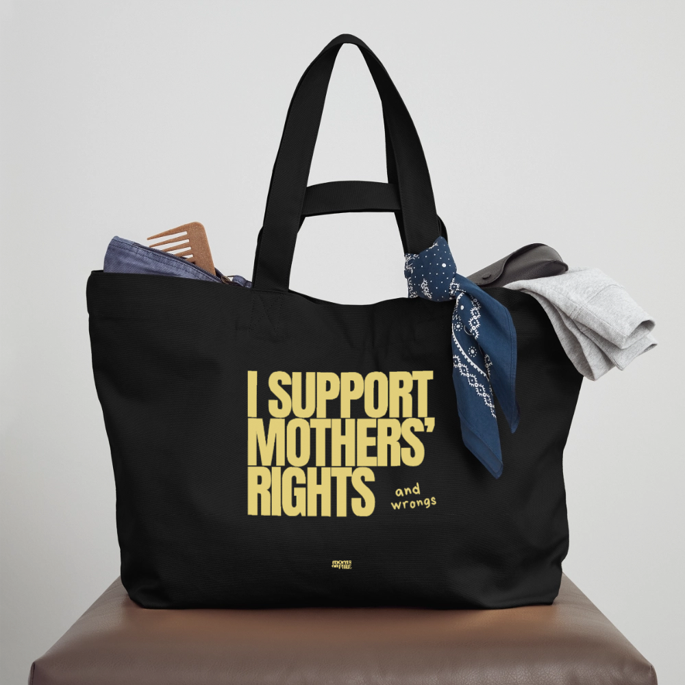 „I Support Mothers Rights“ Recycled Shopping Bag - Schwarz
