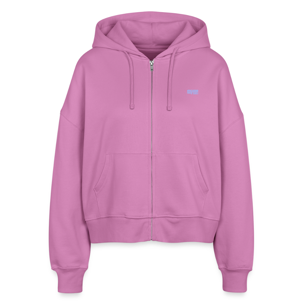 Organic Zip Hoodie „Momrage against Patriarchy“ - Pink