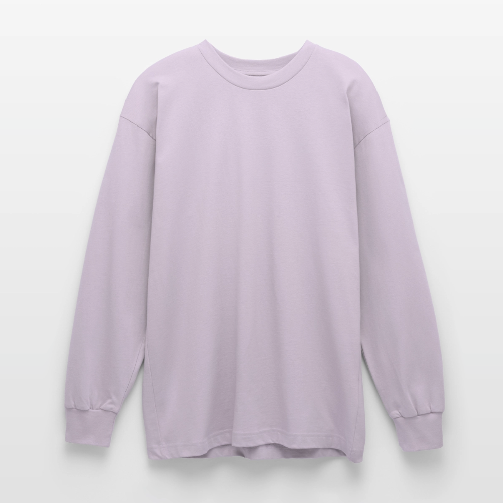 Oversized Langarmshirt „We all came from a mother“ - verblasstes Lila