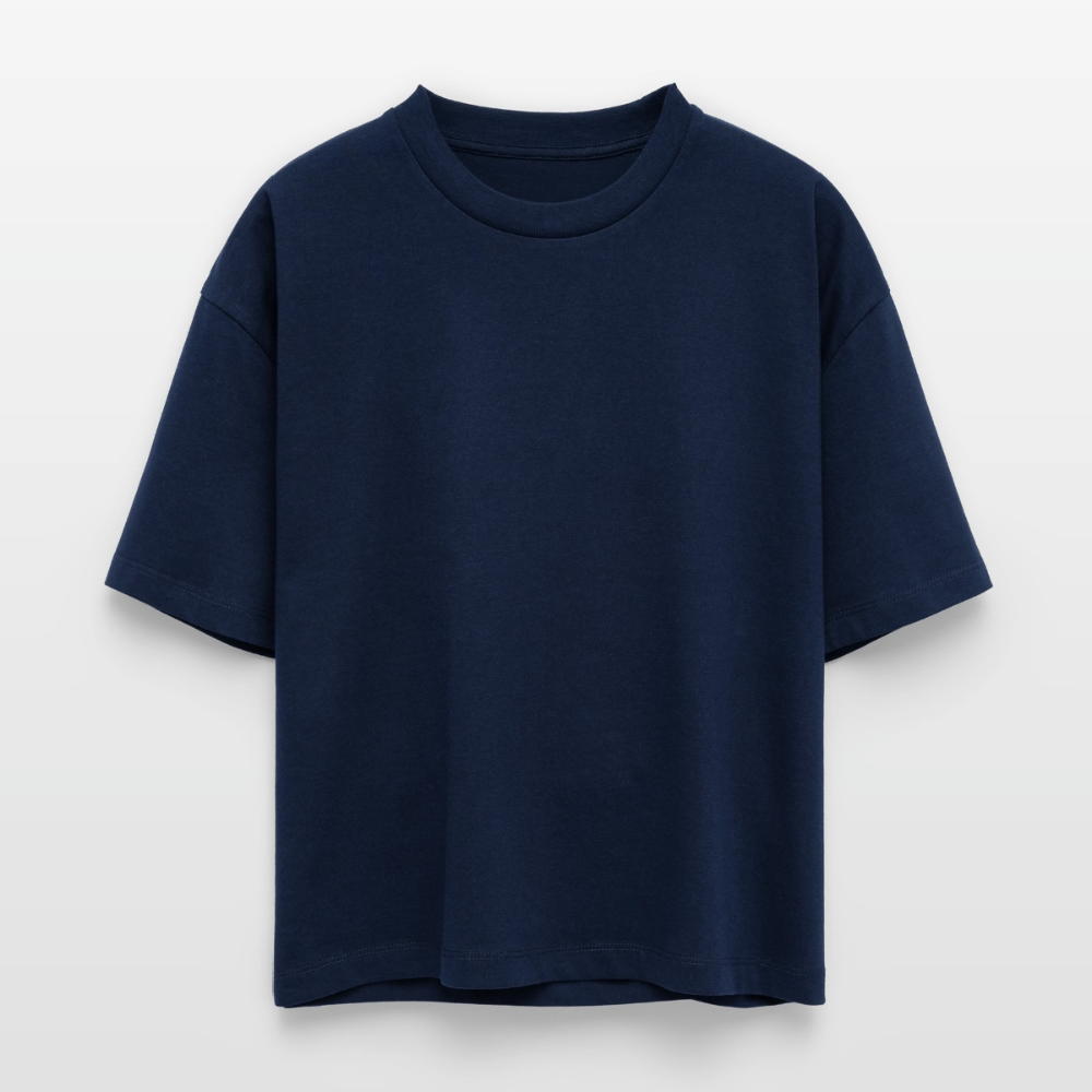 Boxy T-Shirt „We all came from a mother“ - Navy