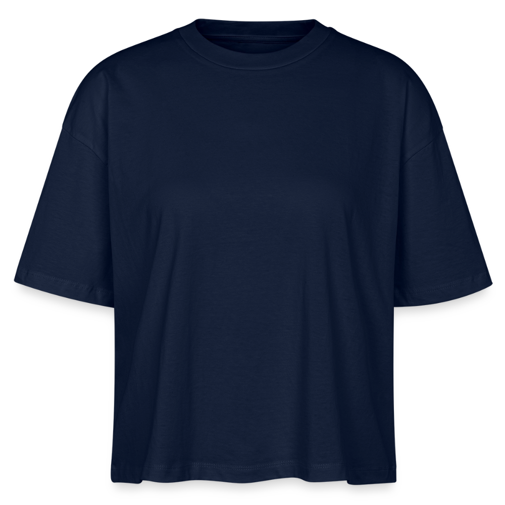 Boxy T-Shirt „We all came from a mother“ - Navy