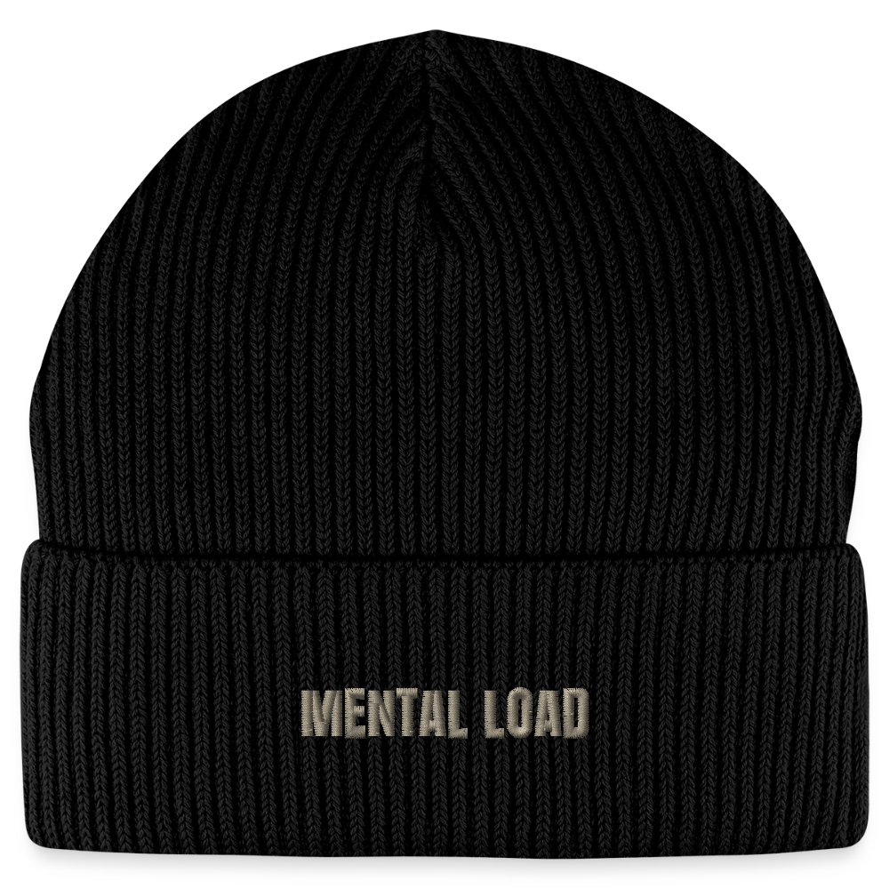 Organic Fisherman Beanie „Mental Load“ unisex - Schwarz