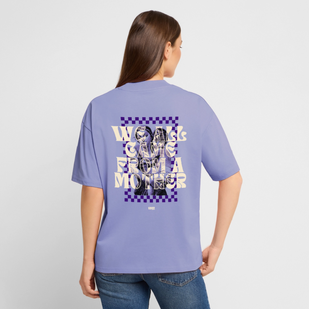 Oversized T-Shirt „we all came from a mother“ - Violett