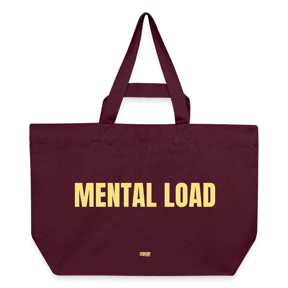 „Mental Load“ Recycled Shopping Bag - Burgunderrot