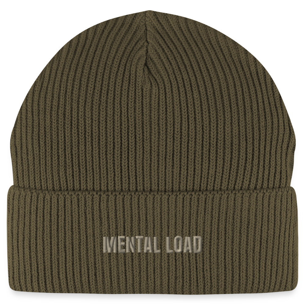 Organic Fisherman Beanie „Mental Load“ unisex - Khaki
