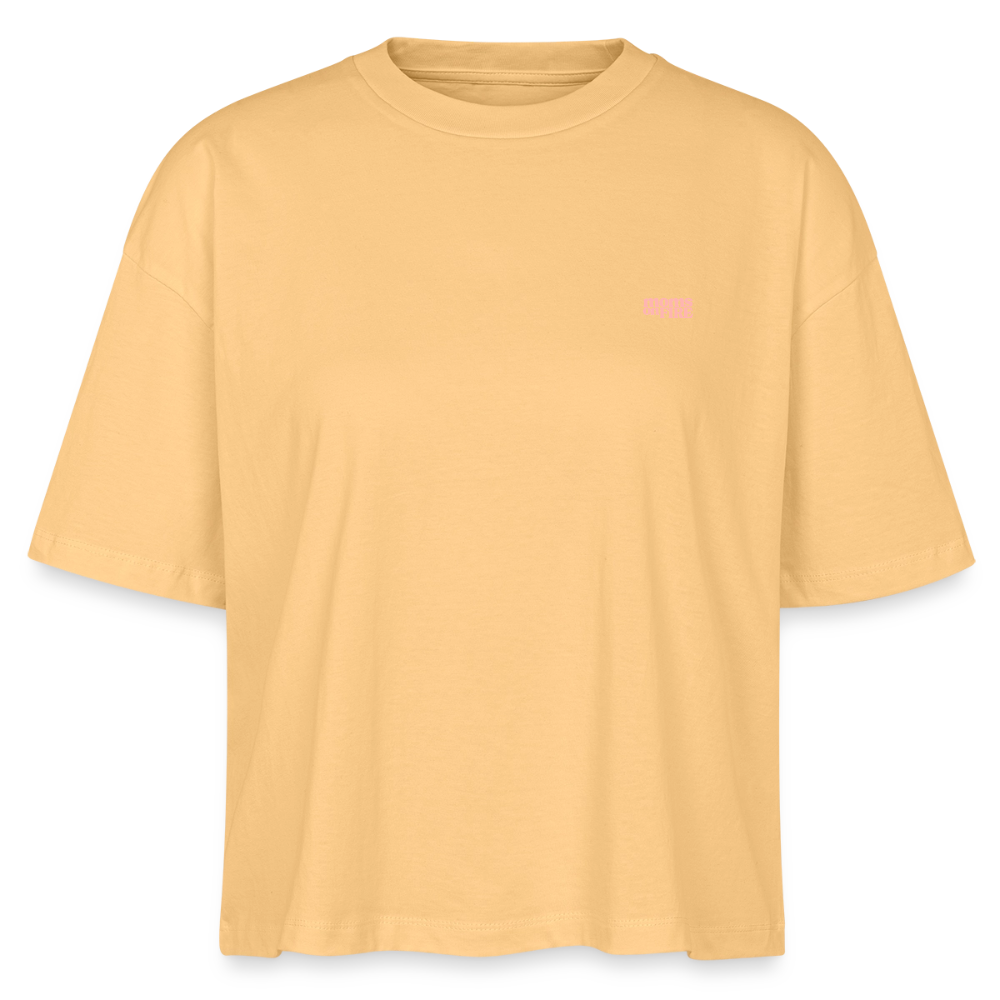 Organic Boxy T-Shirt „Momrage against Patriarchy“ - Mispel