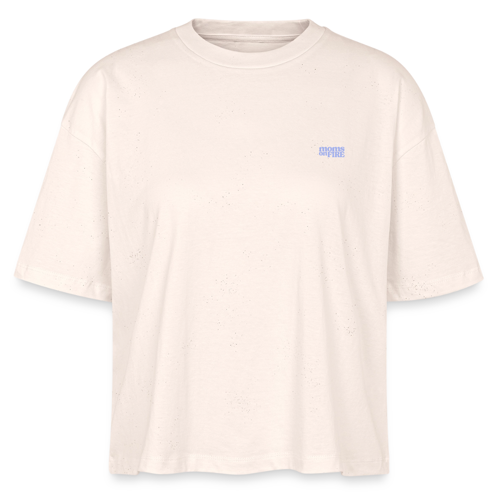 Organic Boxy T-Shirt „Momrage against Patriarchy“ - Natur