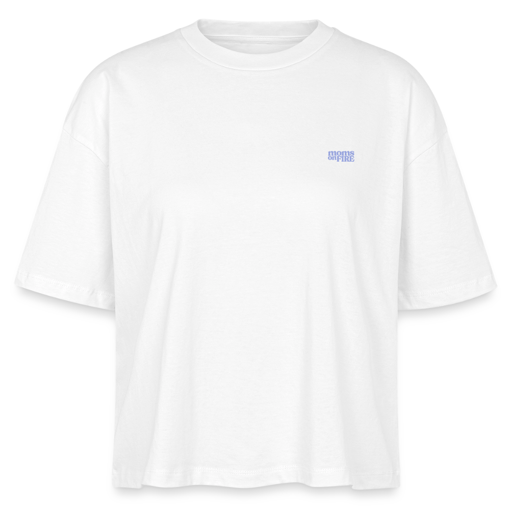 Organic Boxy T-Shirt „Momrage against Patriarchy“ - Weiß