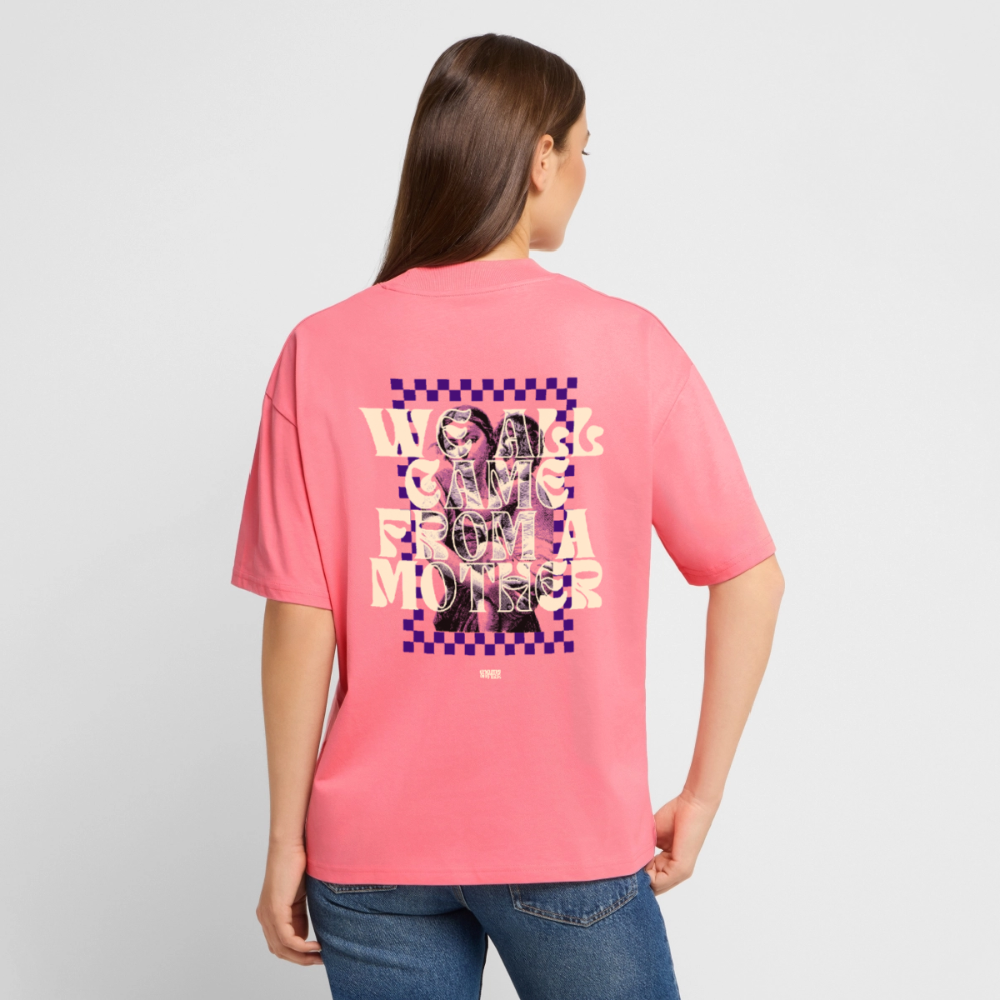 Oversized T-Shirt „we all came from a mother“ - Pink 
