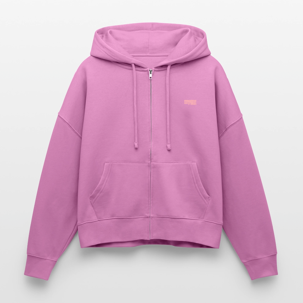 Organic Zip Hoodie „I Support Mothers Rights and wrongs“ - Pink
