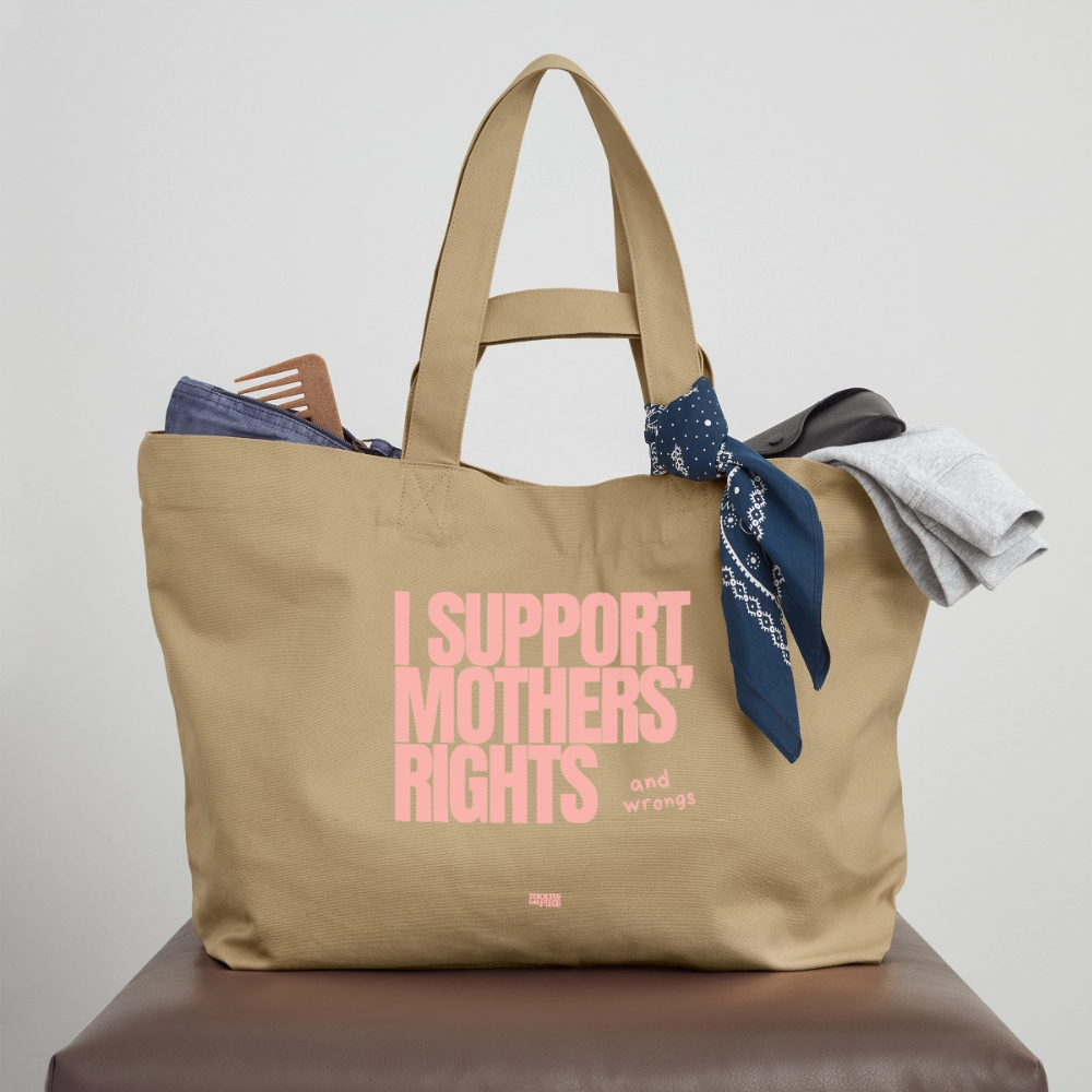 „I Support Mothers Rights“ Recycled Shopping Bag - Karamell 