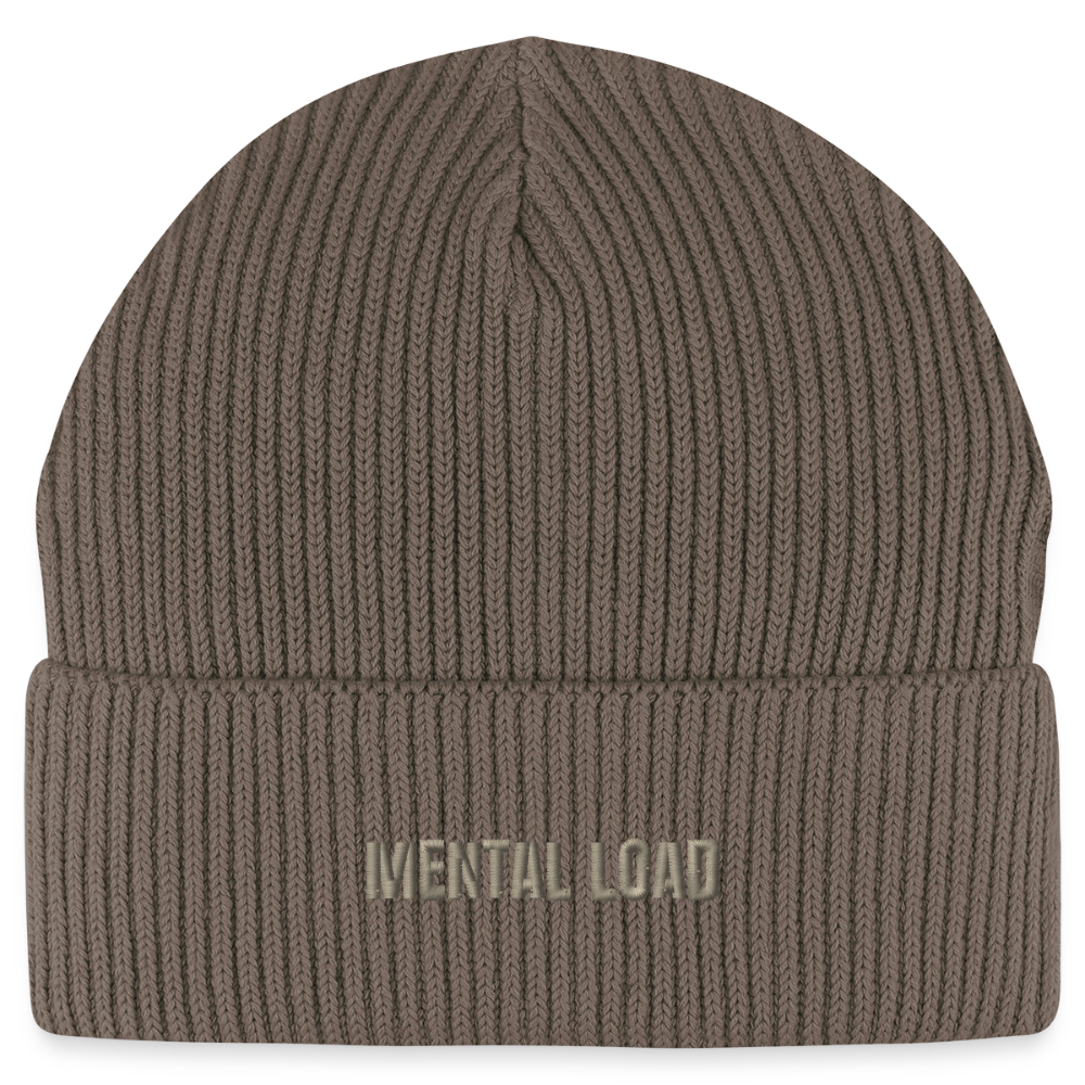 Organic Fisherman Beanie „Mental Load“ unisex - Dunkelbraun