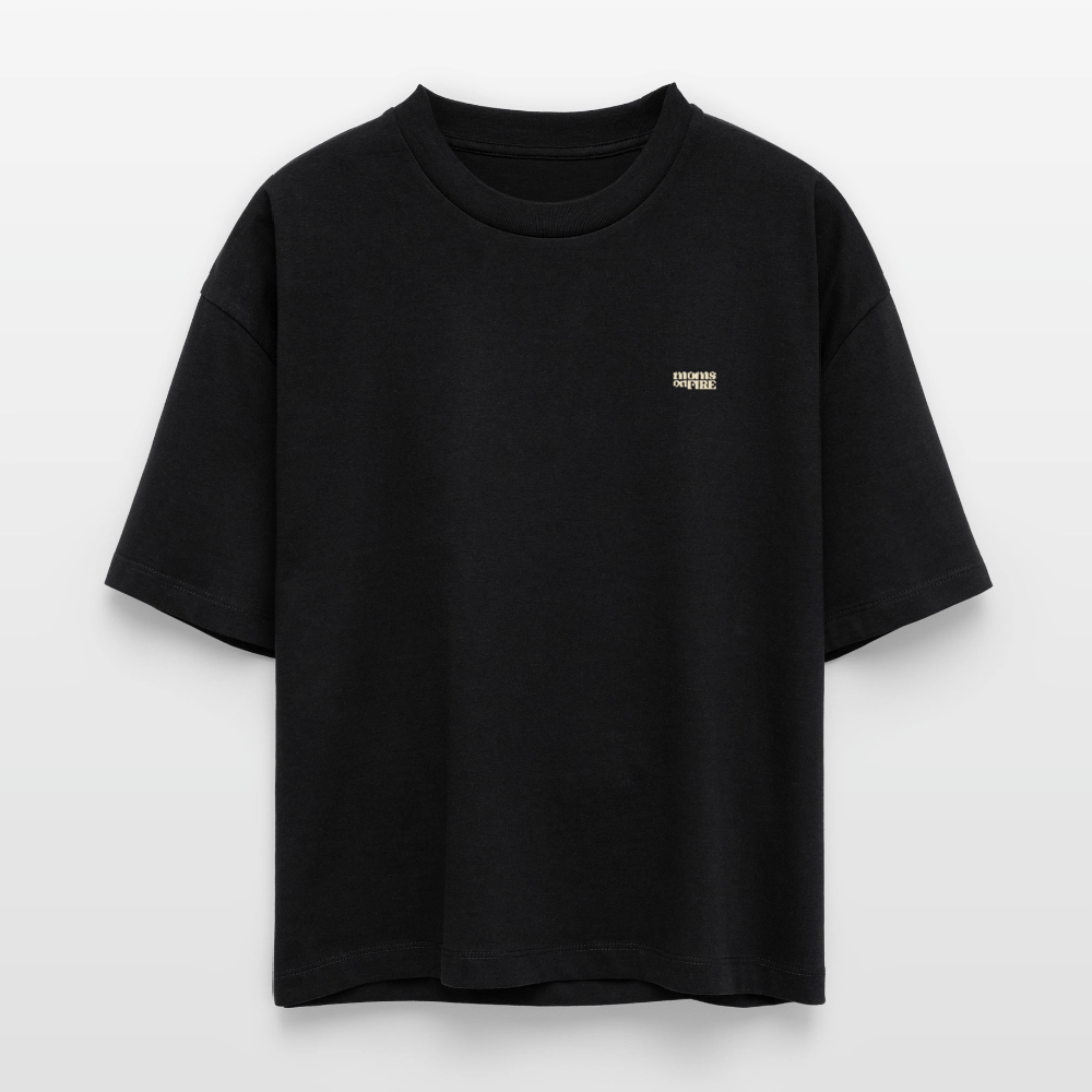 Organic Boxy T-Shirt „Let’s Fight for Mothers Rights“ - Schwarz