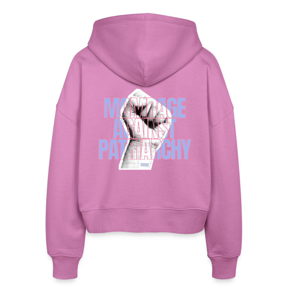 Organic Zip Hoodie „Momrage against Patriarchy“ - Pink