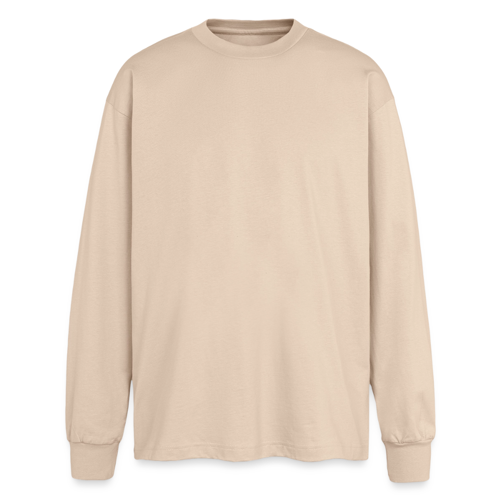 Oversized Langarmshirt „We all came from a mother“ - Sand