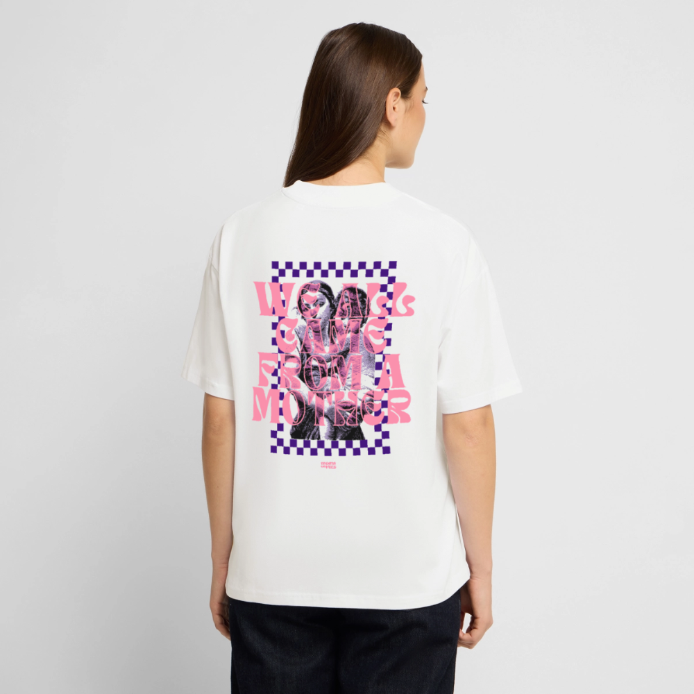 Oversized T-Shirt „we all came from a mother“ - Weiß