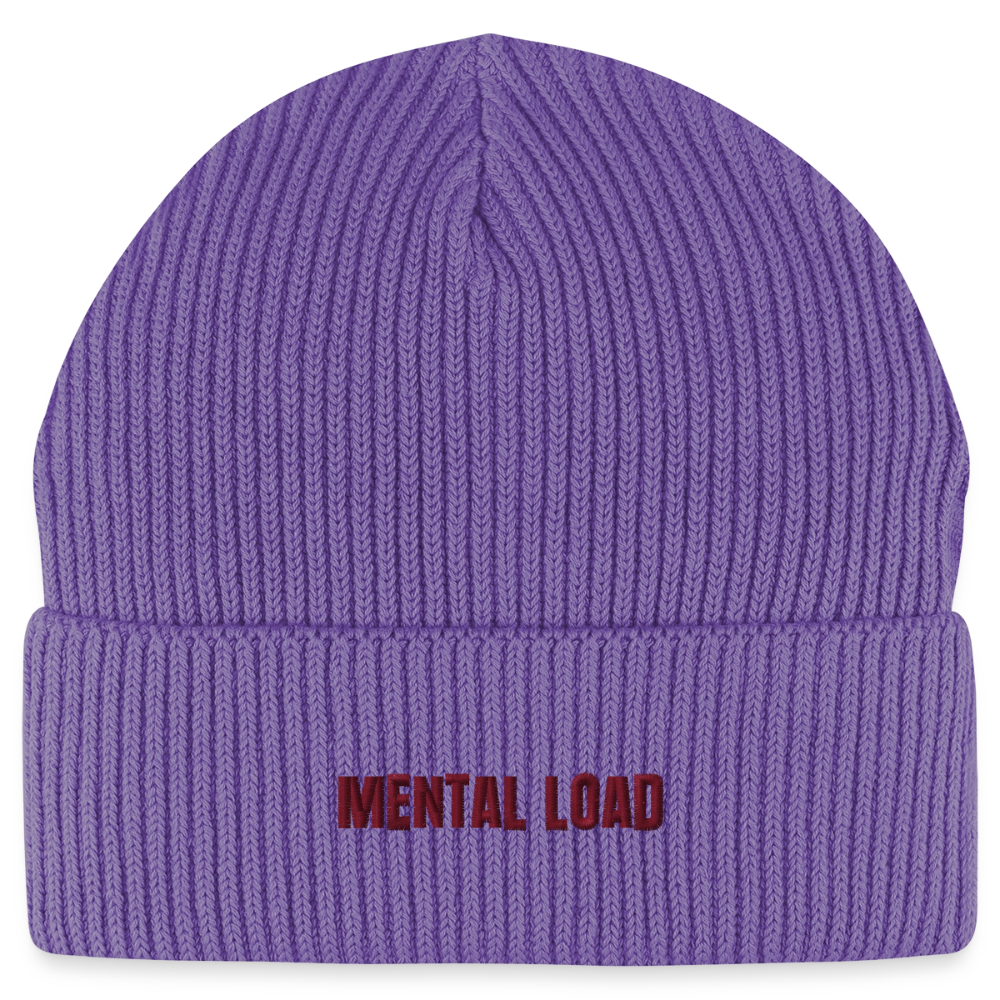 Organic Fisherman Beanie „Mental Load“ unisex - Purple Love 
