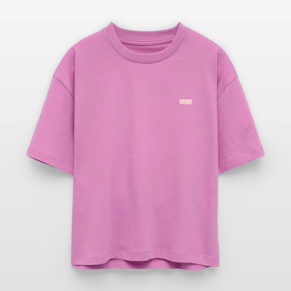 Organic Boxy T-Shirt „Let’s Fight for Mothers Rights“ - Pink