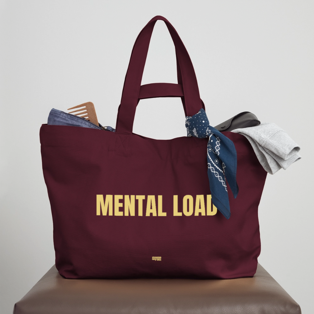 „Mental Load“ Recycled Shopping Bag - Burgunderrot