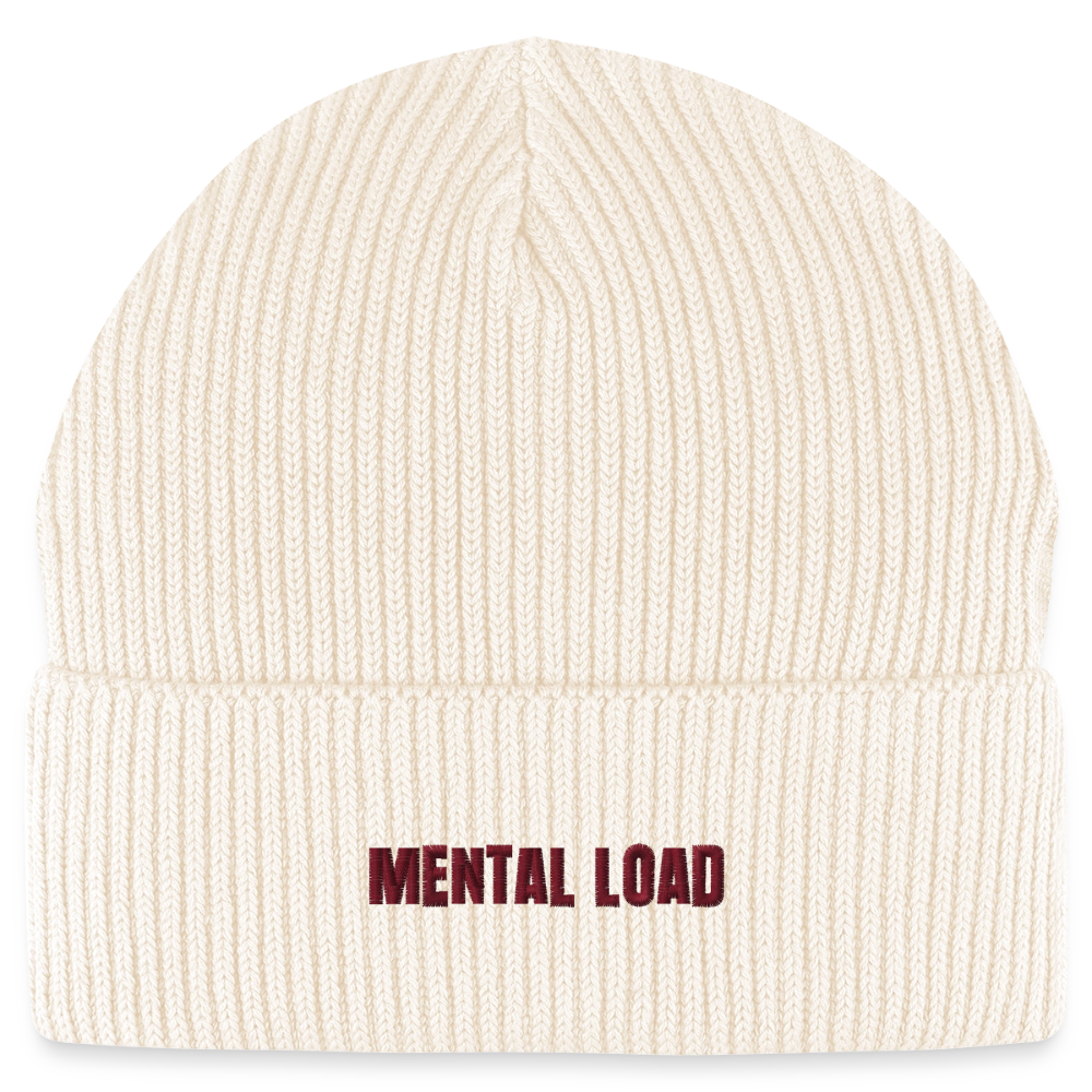 Organic Fisherman Beanie „Mental Load“ unisex - Natur