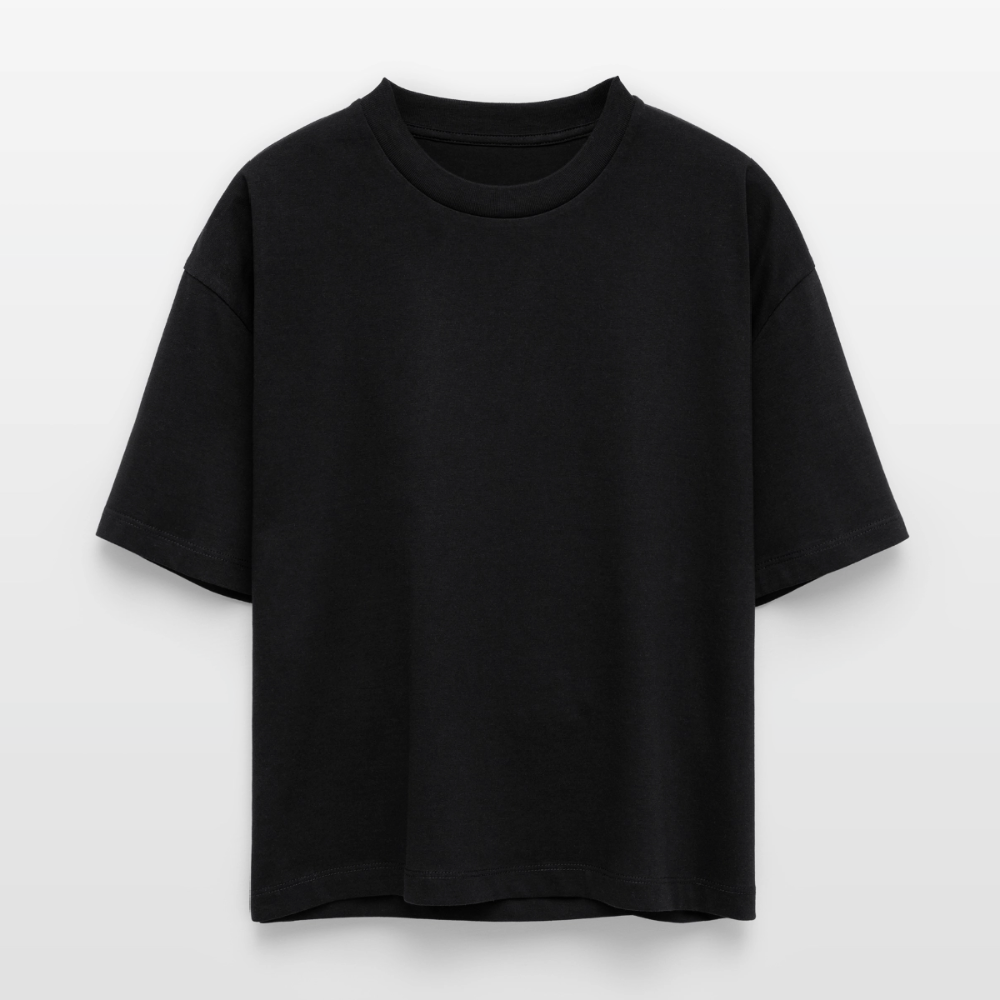 Boxy T-Shirt „We all came from a mother“ - Schwarz