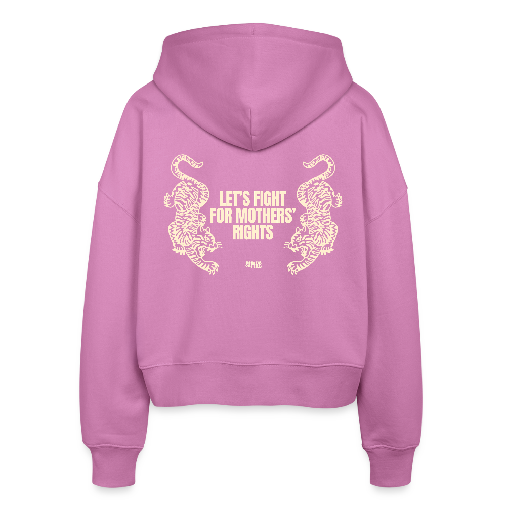 Organic Zip Hoodie „Let’s Fight for Mothers Rights“ - Pink