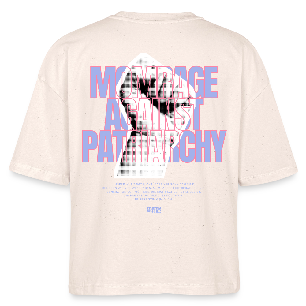 Organic Boxy T-Shirt „Momrage against Patriarchy“ - Natur