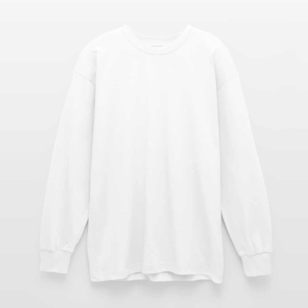 Oversized Langarmshirt „We all came from a mother“ - Weiß