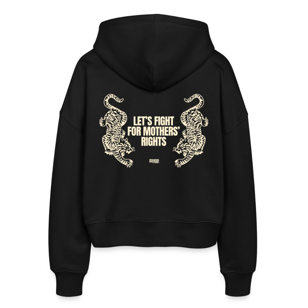 Organic Zip Hoodie „Let’s Fight for Mothers Rights“ - Schwarz
