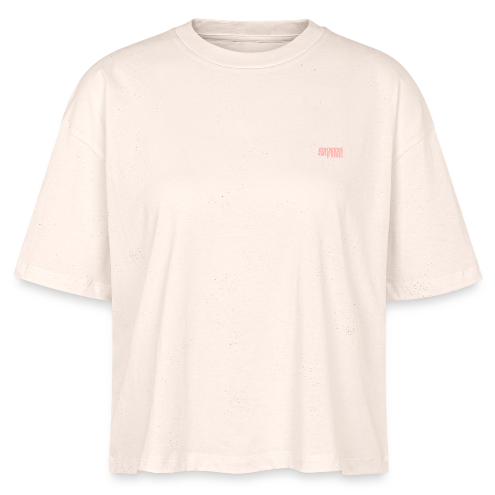 Organic Boxy T-Shirt „Momrage against Patriarchy“ - Natur