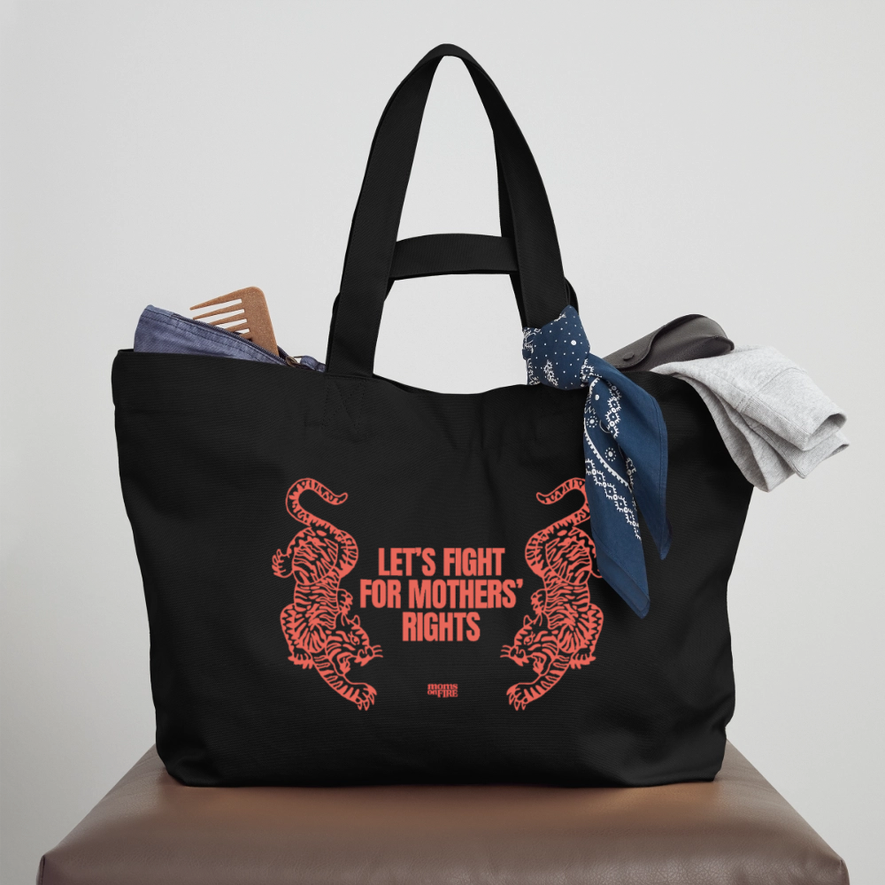 Recycled Shopping Bag „Let’s Fight for Mothers Rights“ - Schwarz
