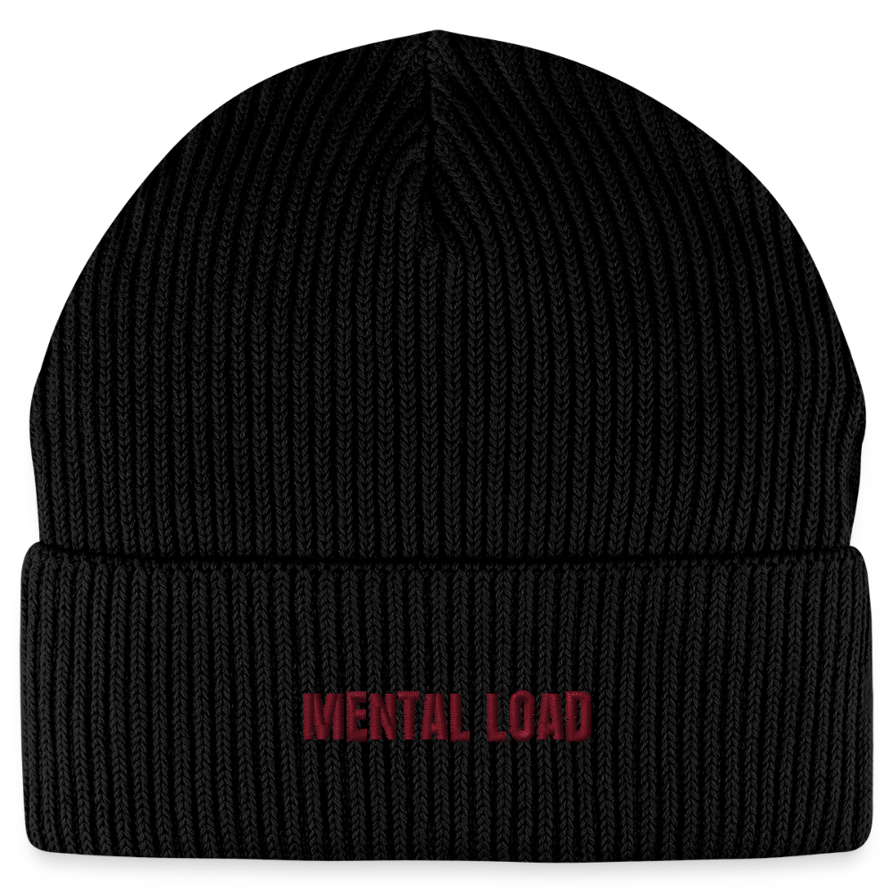 Organic Fisherman Beanie „Mental Load“ unisex - Schwarz