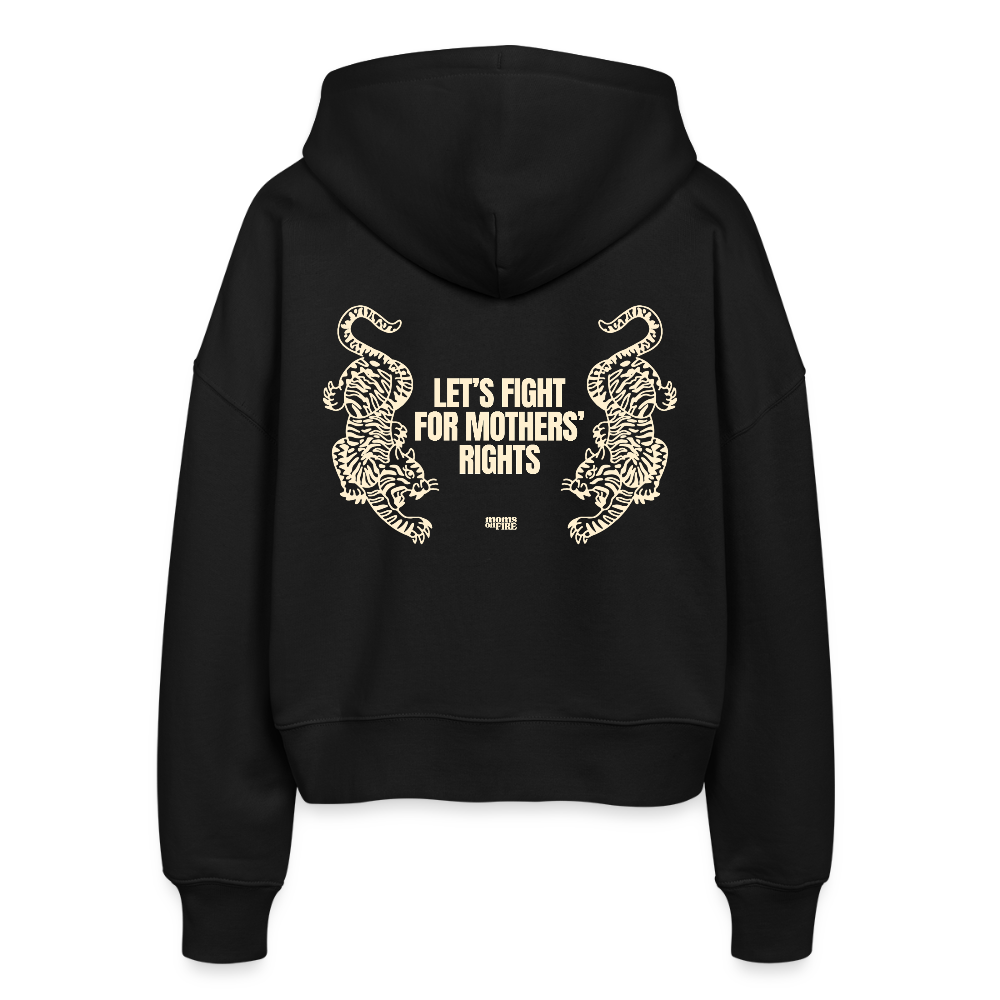 Organic Zip Hoodie „Let’s Fight for Mothers Rights“ - Schwarz