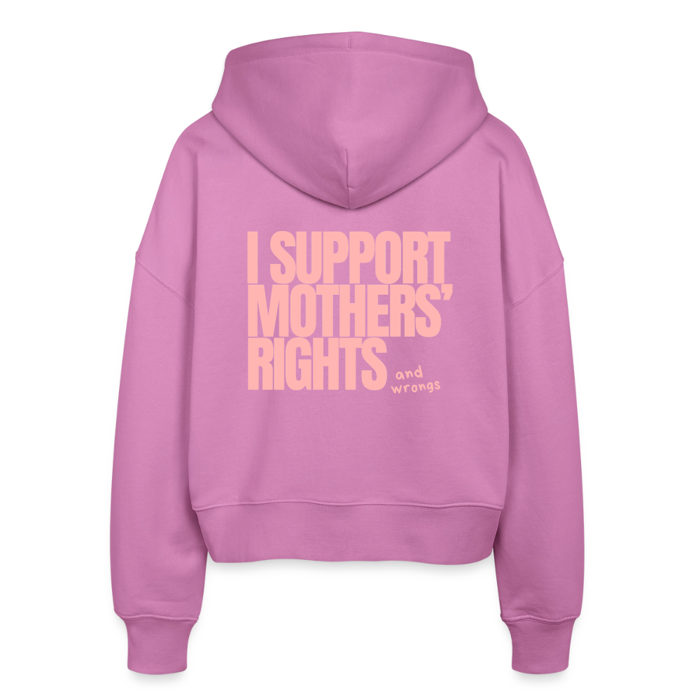 Organic Zip Hoodie „I Support Mothers Rights and wrongs“ - Pink