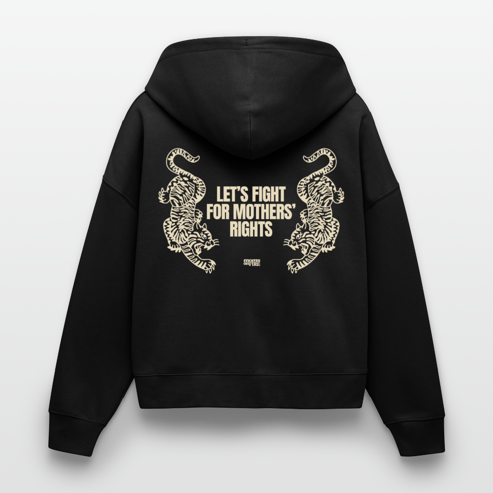 Organic Zip Hoodie „Let’s Fight for Mothers Rights“ - Schwarz