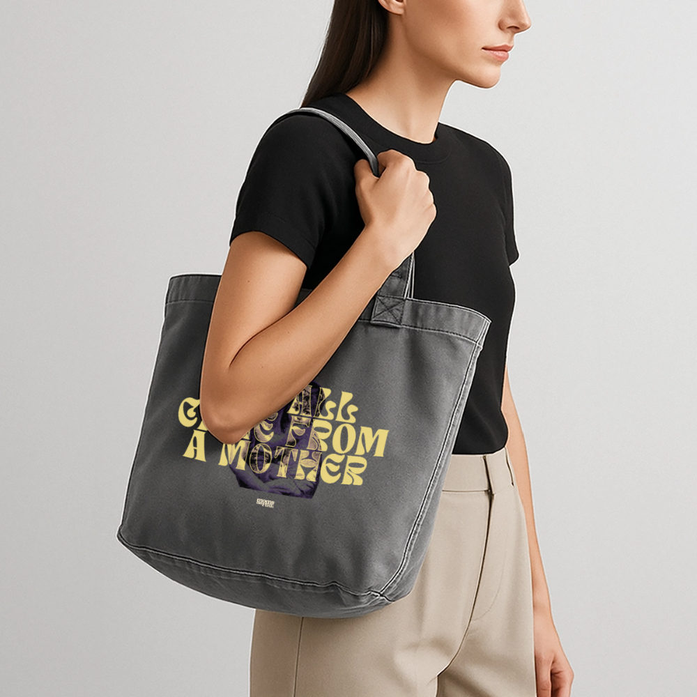 Shopper „we all came from a mother“ - Vintage Schwarz