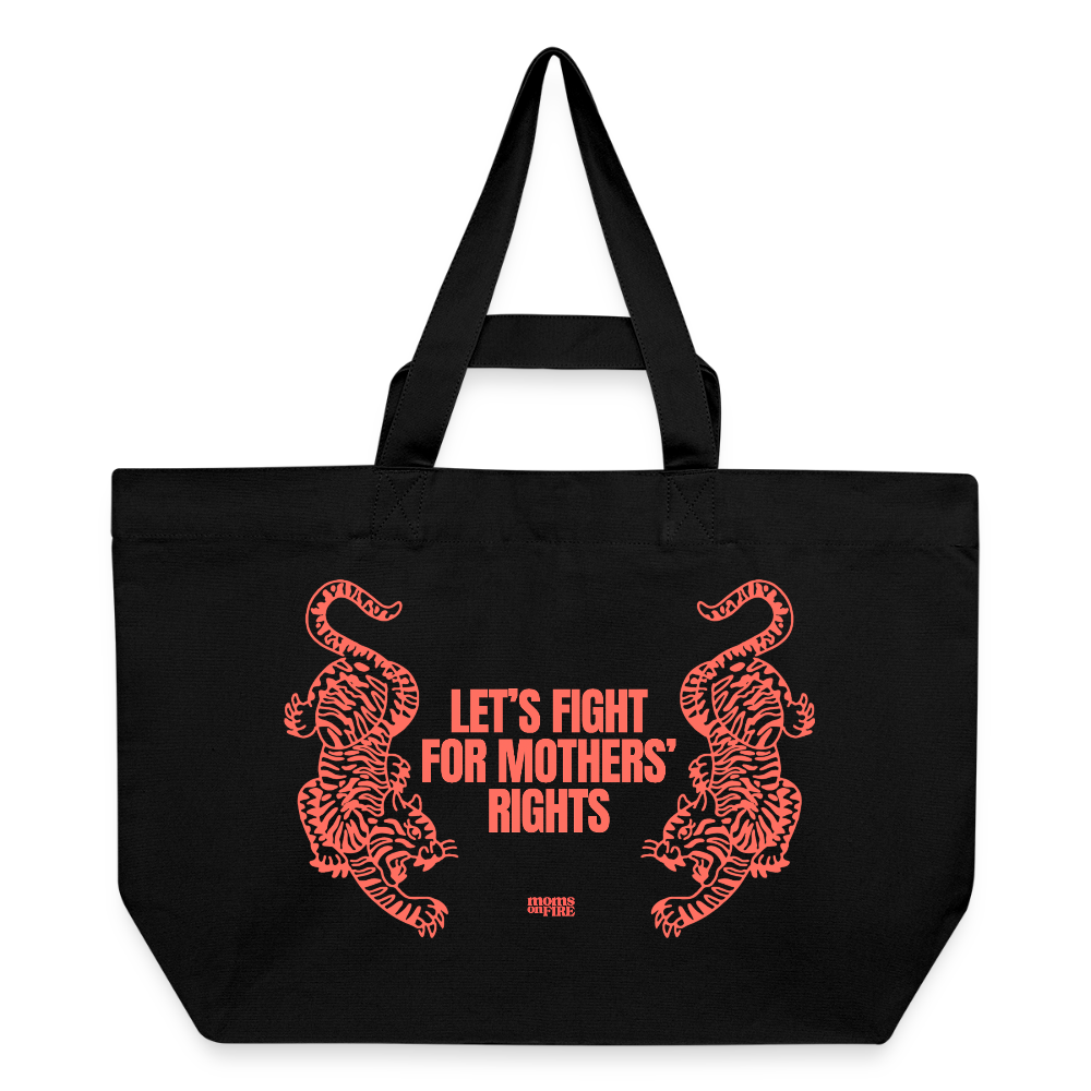 Recycled Shopping Bag „Let’s Fight for Mothers Rights“ - Schwarz