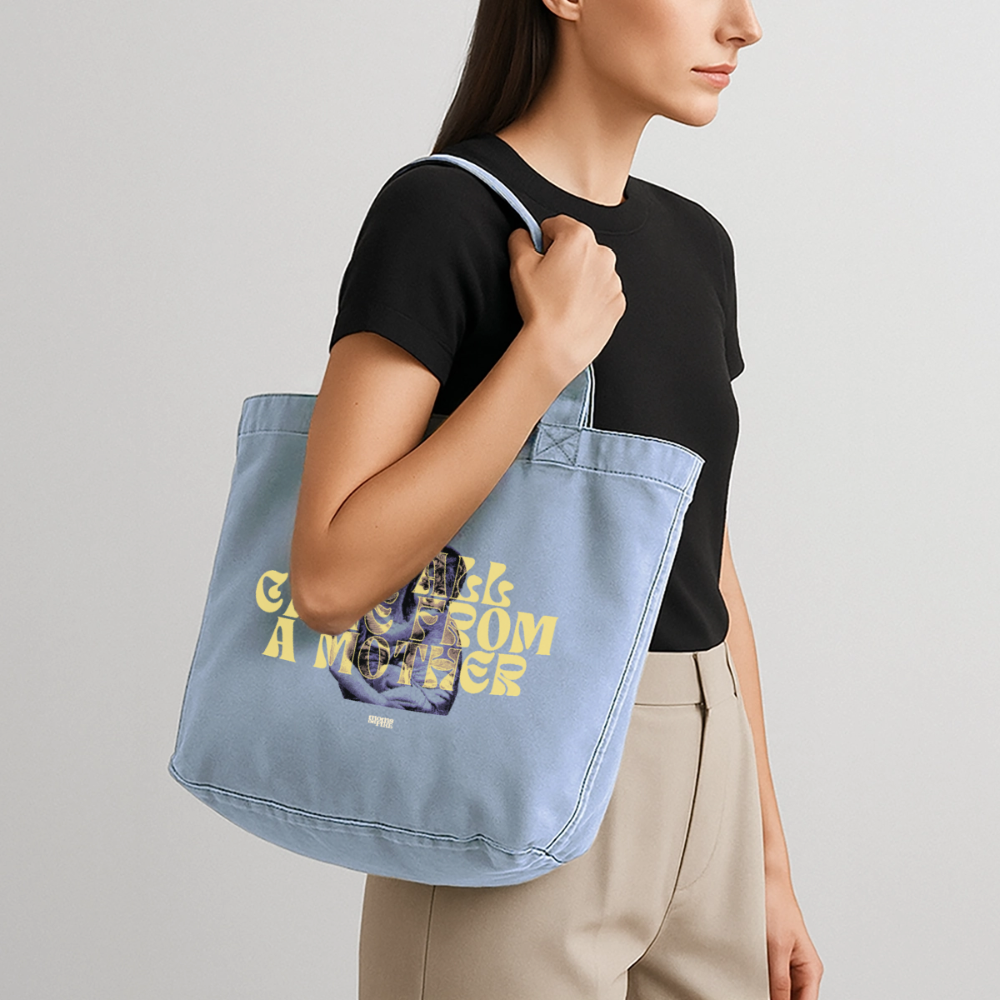 Shopper „we all came from a mother“ - vintage light blue