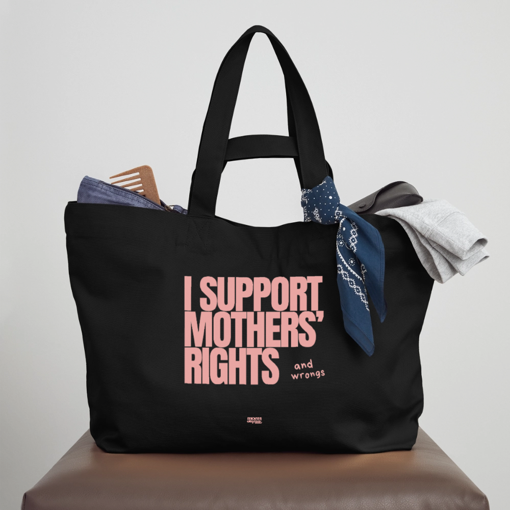„I Support Mothers Rights“ Recycled Shopping Bag - Schwarz