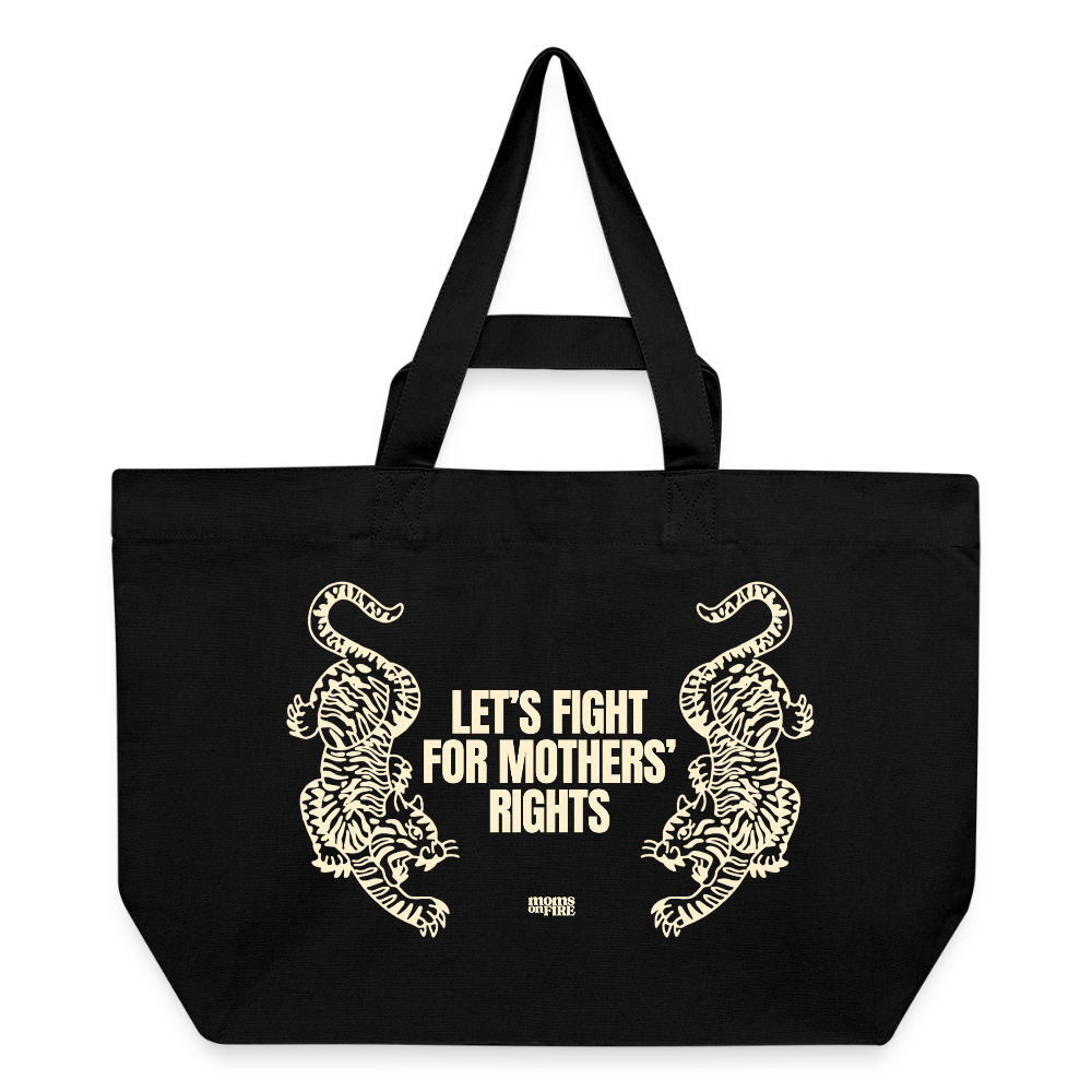 Recycled Shopping Bag „Let’s Fight for Mothers Rights“ - Schwarz