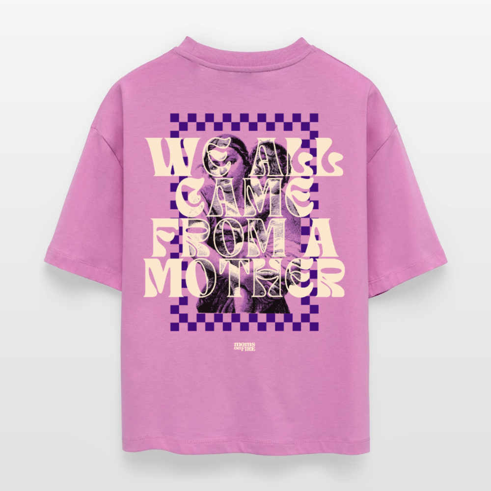 Boxy T-Shirt „We all came from a mother“ - Pink