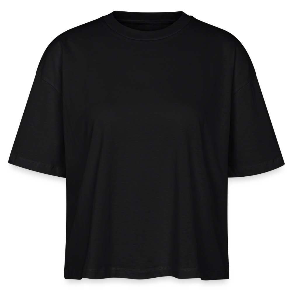 Boxy T-Shirt „We all came from a mother“ - Schwarz