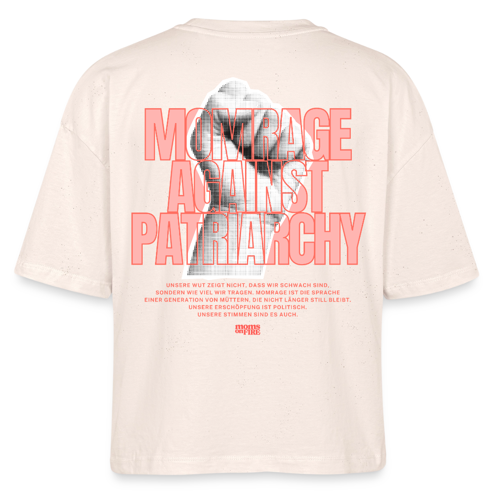 Organic Boxy T-Shirt „Momrage against Patriarchy“ - Natur