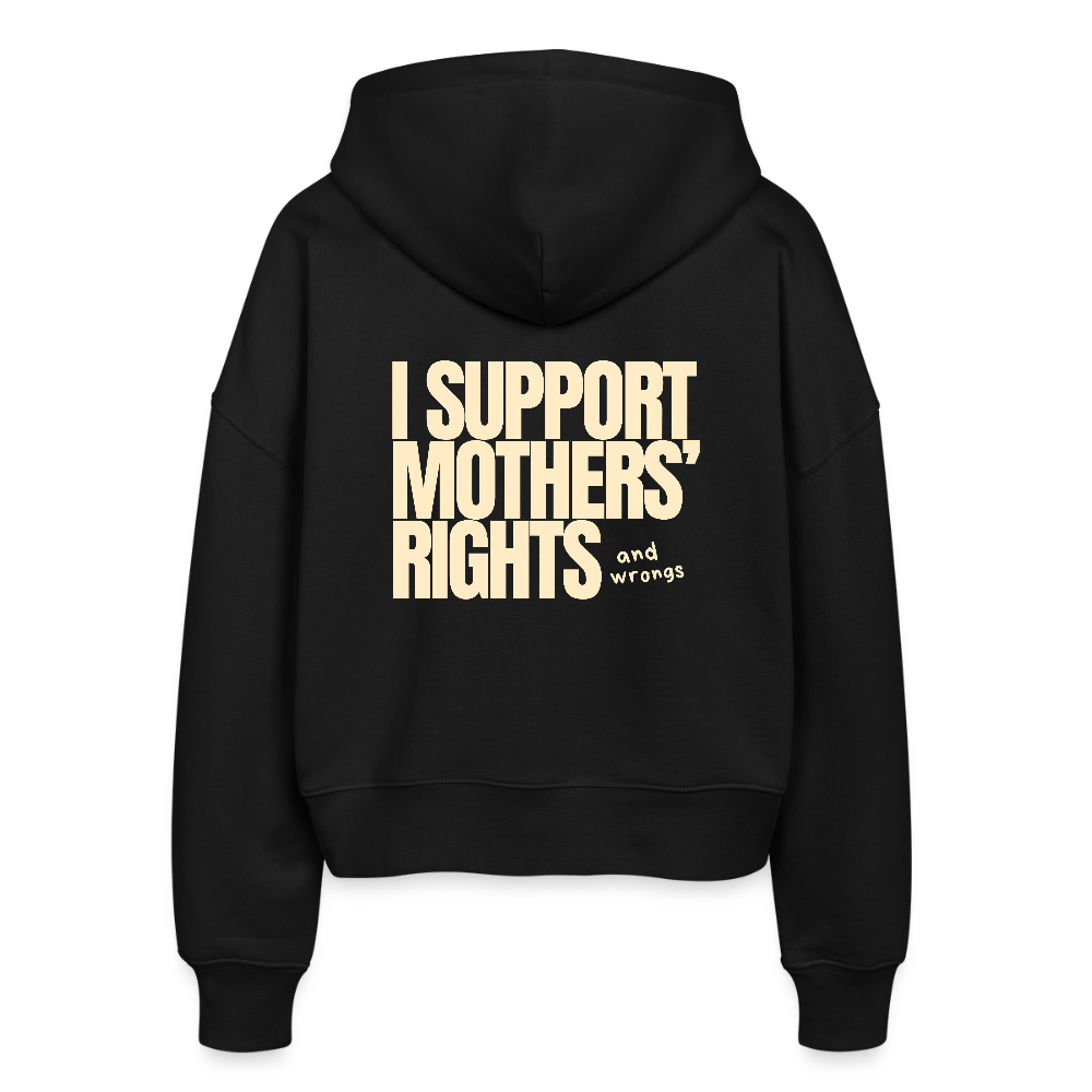Organic Zip Hoodie „I Support Mothers Rights and wrongs“ - Schwarz