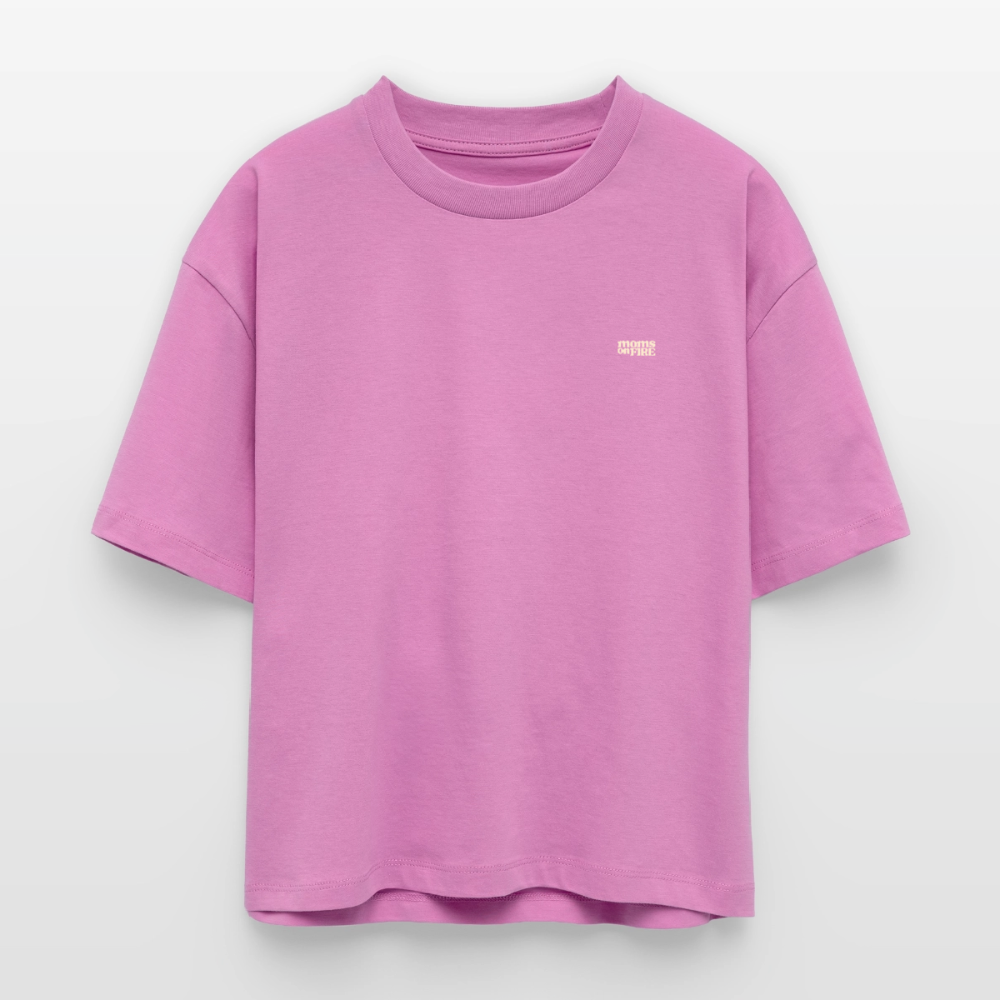 Organic Boxy T-Shirt „Let’s Fight for Mothers Rights“ - Pink